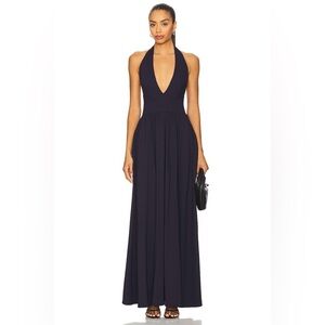 Susana Monaco Halter Gathered Dress in Midnight